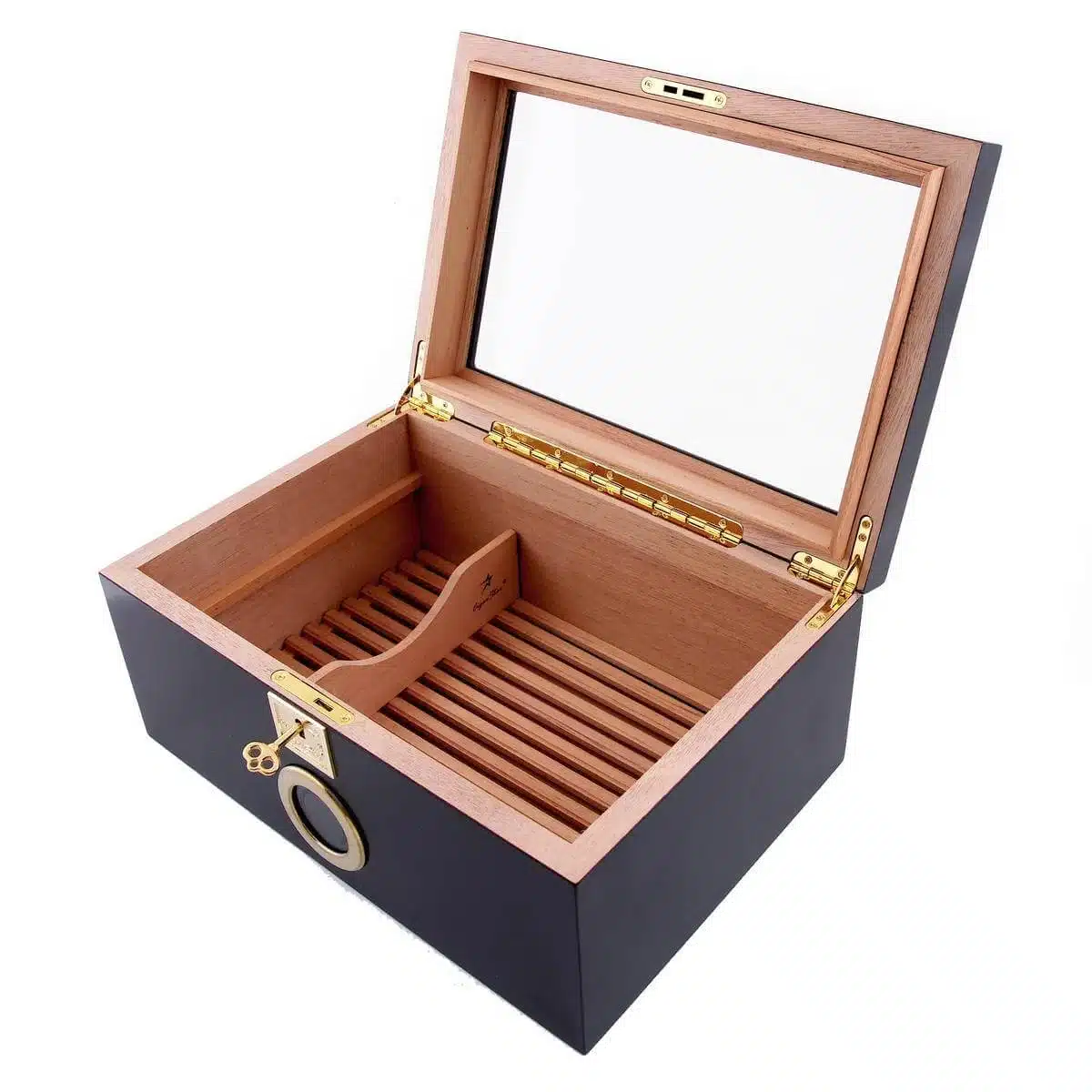 Black Showcase 3.0 Humidor With Glass Top P2