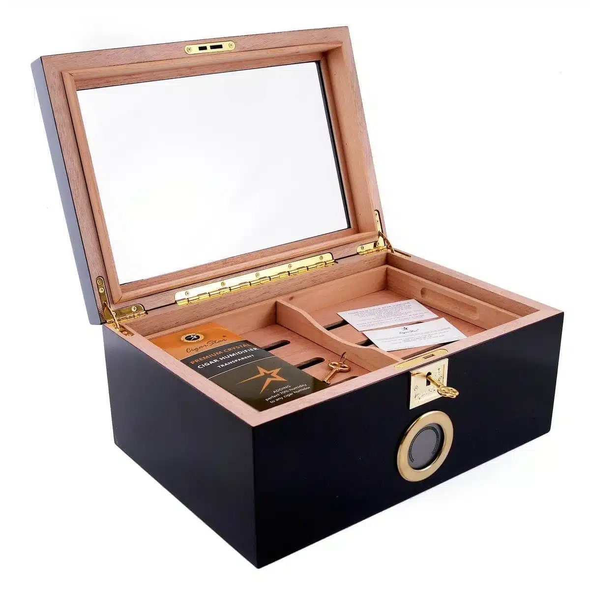 Black Showcase 3.0 Humidor With Glass Top P3