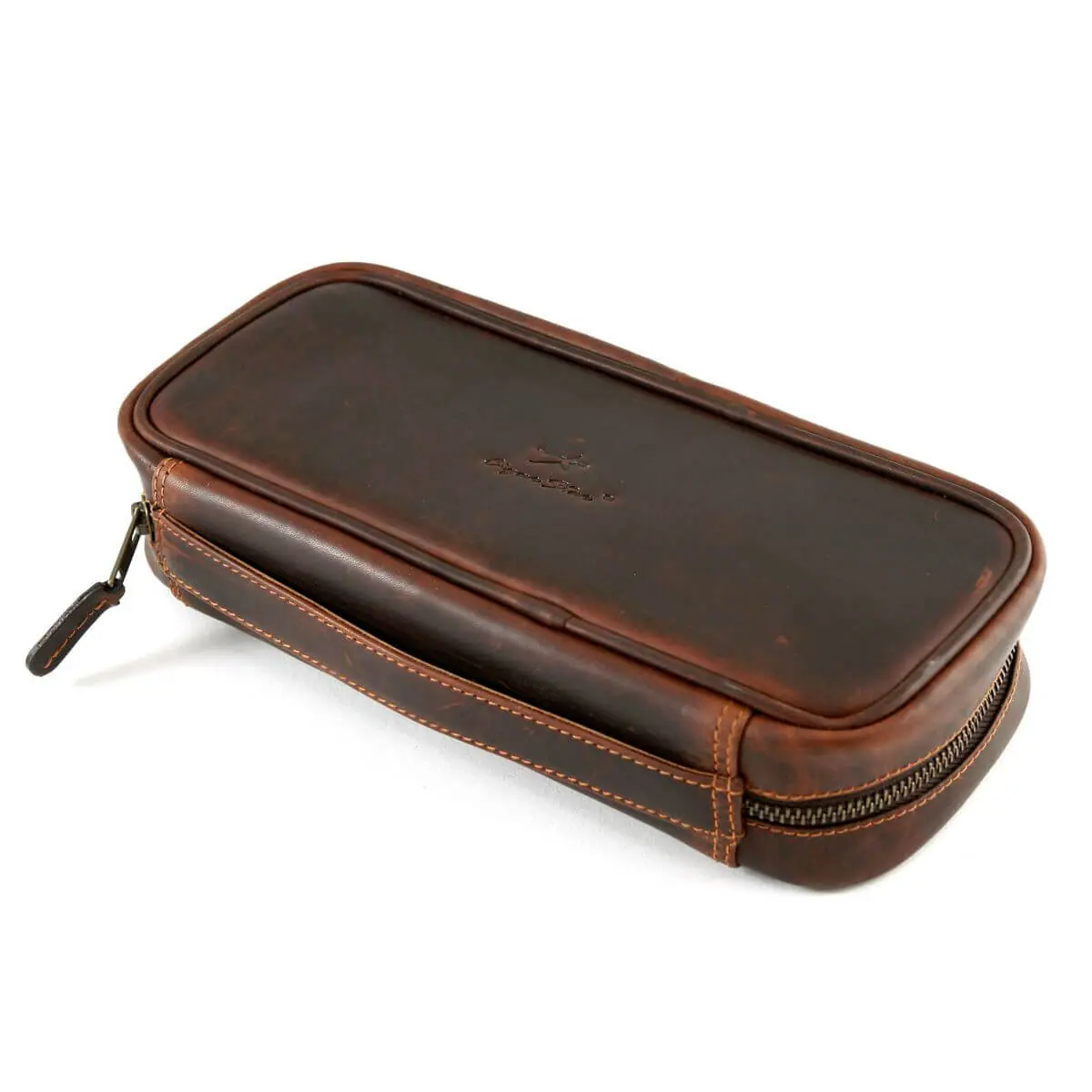 Cigar Star Full Grain Brown Holds 3 Cigar