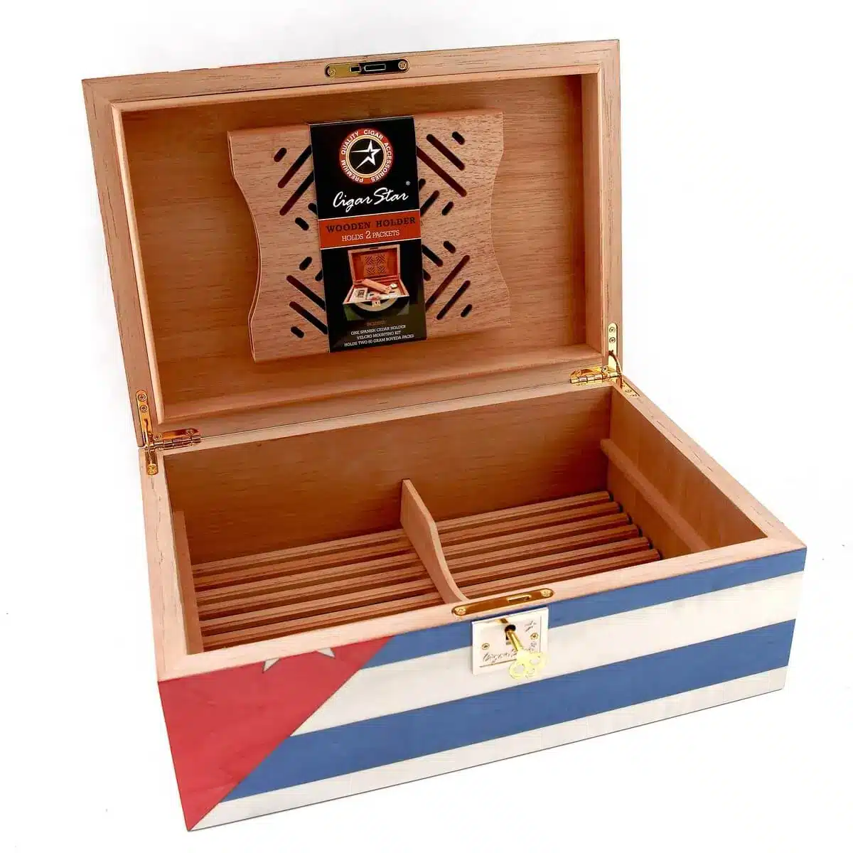 Cigar Star Gabeto Limited Edition Humidor Cuban Flag Finish P2