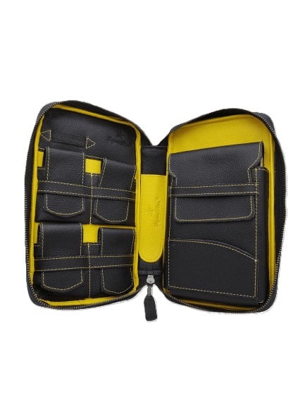 Cigar Star Medallion Yellow Black Leather