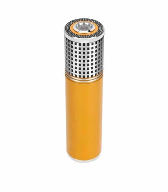 Metal Cigar Tube Cigar Carbon Fiber Yellow And Silver