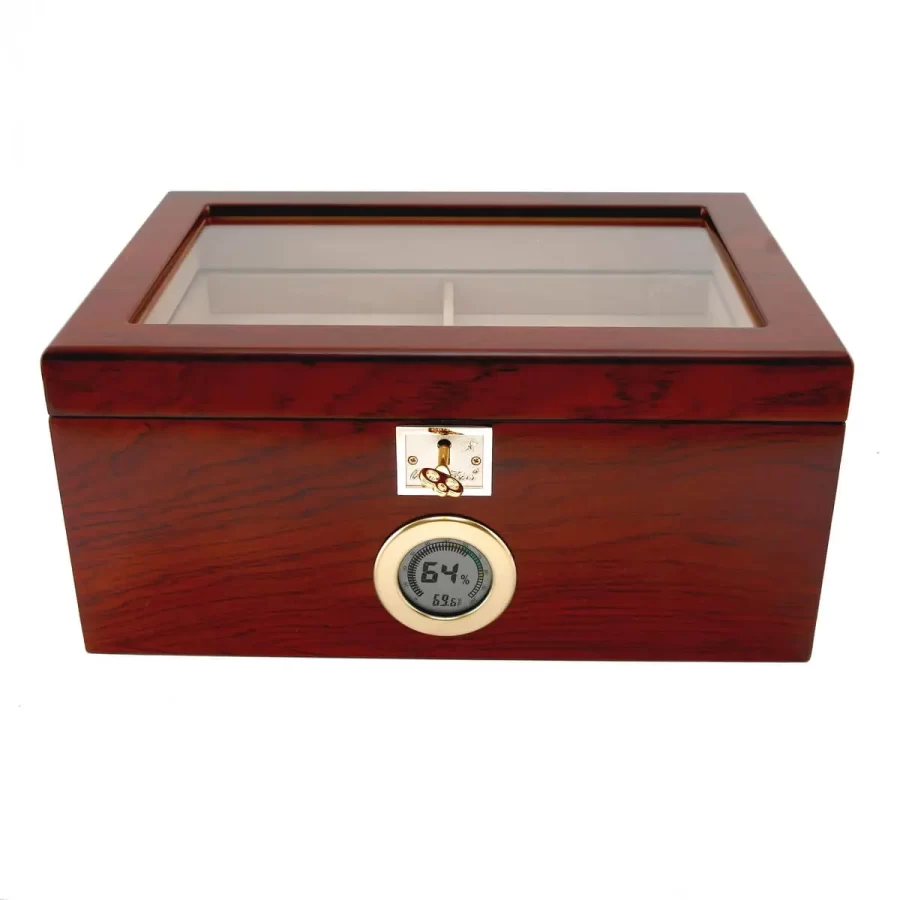 Showcase Ii Bubinga Humidor Cherry Finish With Glass Top P2