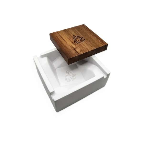 Brnt Briq Concrete Ashtray White